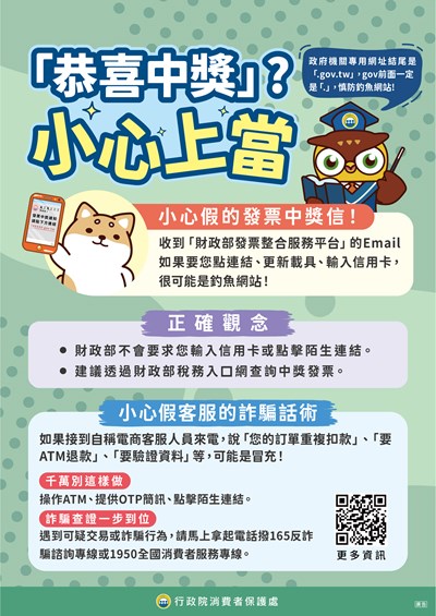 恭喜中獎小心上當